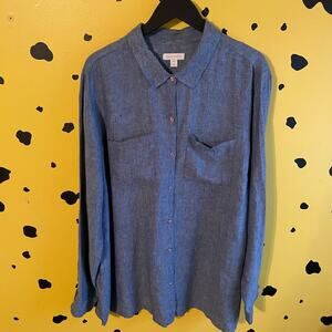 Blue Linen Button Down | Coastalcore | Everyday Chic | XXL